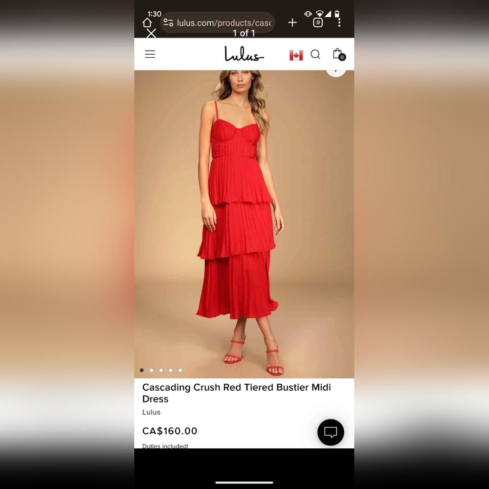 Red party/formal/wedding guest dress